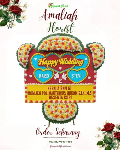 Karangan Papan Bunga Pernikahan di Mulyorejo